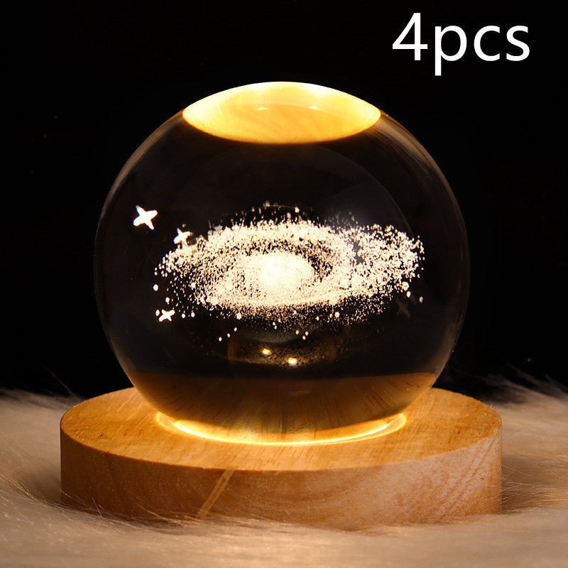 Galaxy Crystal Ball Moon Lamp - 3D Night Light for Kids Birthday Gift - silverfoxgoods